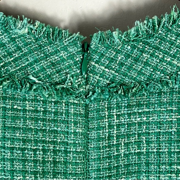 Eliza J Tweed Shift Dress Size 8 Green Sleeveless Crewneck Office Mini Classic - Picture 15 of 15
